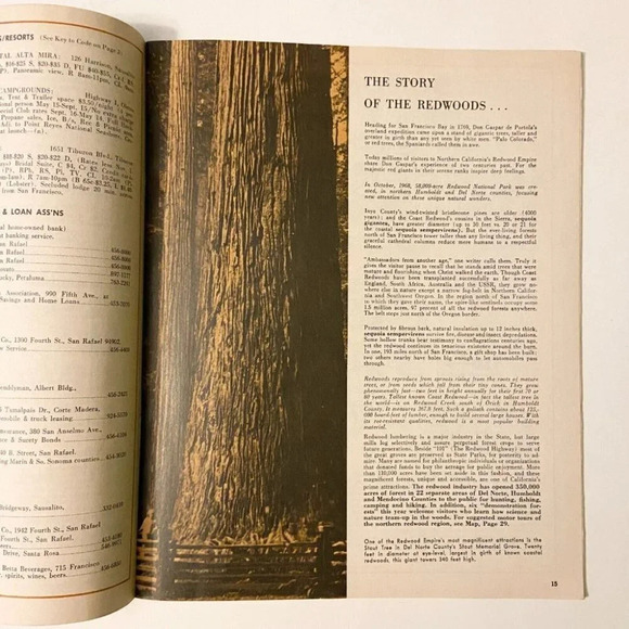 Vintage 1971  Redwood Empire Visitors Guide Travel Brochure Magazine Booklet - Picture 8 of 12